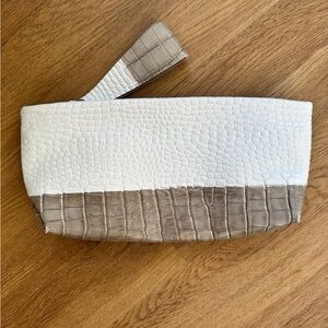 DANIELLA LEHAVI 🩶 Croc Embossed Designer Leather Clutch Crossbody Bag